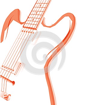 Abstract Red Guitar Background