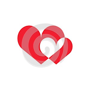 Abstract red heart on a white background