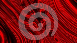 Abstract red ink explode background. Organic energy curved lines Waving swirling on black. Acrylic 4K loop. 3D rendering