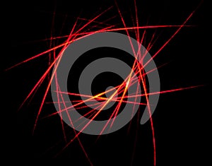 Abstract red laser beam pattern