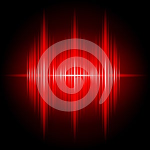 Abstract Red Light Effect electronic wave music vector background