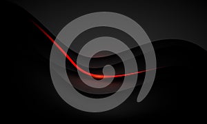 Abstract red light lines curve black shadow overlap with blank space design modern luxury futuristic creative background vector