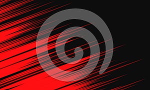 Abstract red light speed dynamic on black background technology vector