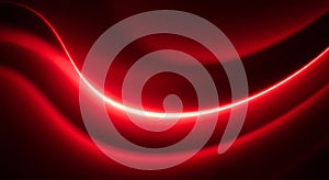 Abstract red light waves with glowing curved motion