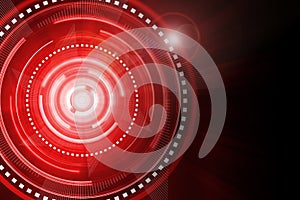 Abstract red lighting cog time-machine flare background.