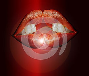 Abstract red lips