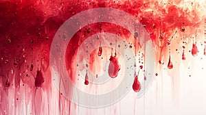 Abstract red liquid drops - generative ai