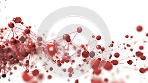 Abstract Red Molecular Structure: Network Connection, Science, Technology, and Innovation Concept.  High-resolution 3D rendering