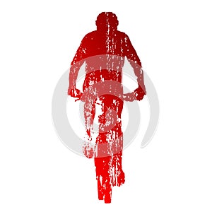 Abstract red mountain biking