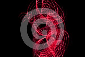 Abstract red neon lines