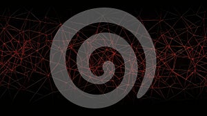 Abstract Red Network Dark Background Connection Technology Geometric Pattern
