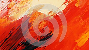 Abstract Red, Orange, and Black Acrylic Painting