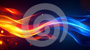 Abstract Red Orange Blue Wave Energy Light