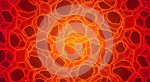 Abstract Red and Orange Cellular Pattern Background