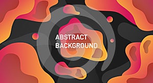 Abstract red orange liquid modern dynamic dark background vector