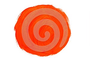 Abstract red orange oil painting circle brush strokes