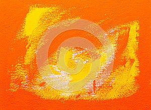 Abstract red orange tempera painting brush strokes