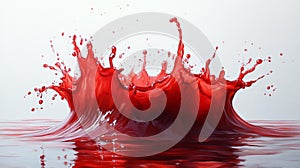 Abstract red paint splash - generative ai