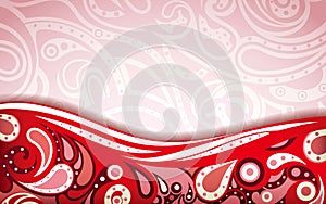 Abstract Red Paisley Curve Background