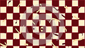 Abstract red pattern background with random object