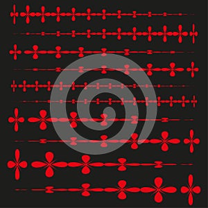 Abstract red pattern. Geometric line design. Creative decorative forms. Vector seamless graphic.