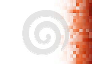 Abstract red pink brick beige light white background with a grid of squares on the side to the right, mosaic, geometric pattern