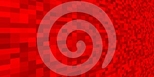 Abstract red pixel texture background in perspective. Horizontal digital square pixel technology pattern. Vector