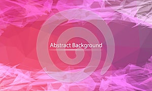 Abstract Red polygonal surface background. Low poly mesh design with connecting dot and line. Connection triangle structure.