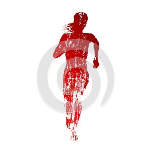 Abstract red running woman