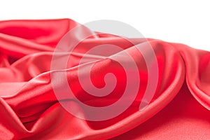 Abstract red satin fabric background