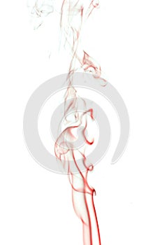 Abstract red smoke on White background