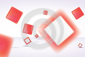 Abstract red squares