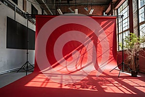 Abstract red studio background for product presentation