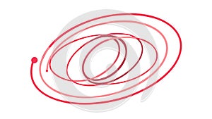 Abstract Red Swirl Lines, Movement Energy, Dynamic Design Element, vector design Generative AI