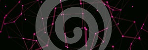 Abstract red tech network. Abstract dots and lines texture background. copy space.