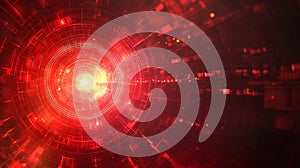 Abstract Red Technology Background Glowing Energy
