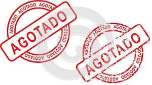 Agotado spanish stamp sticker in vector format photo