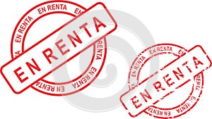 En renta spanish text stamp sticker in vector format photo