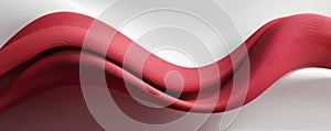 Abstract red textured wave pattern on a smooth white background