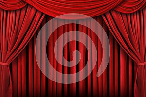 Abstract Red Theatre Stage Drape Background