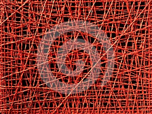 Abstract red thread texture of irregular lines