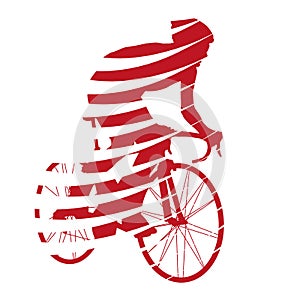 Abstract red vector cyclist