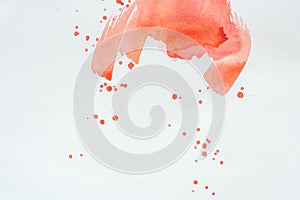 Abstract red watercolor splatters