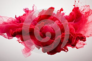 Abstract red wave art illustrating dynamic wind movement on a pristine white backdrop