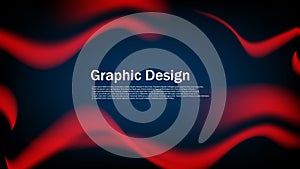 abstract red wave with blue background, dynamic soft motion layout