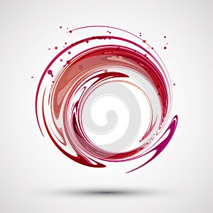 Abstract red wave. Colored vector illustration