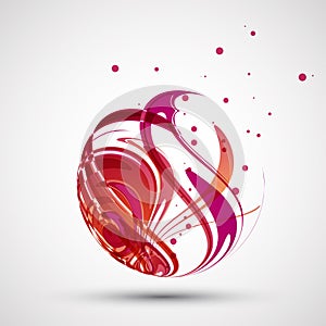 Abstract red wave. Colored vector illustration