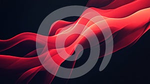 Abstract Red Wave, Dark Background Design