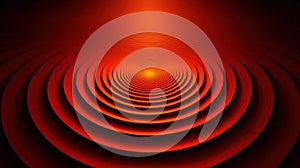 Abstract Red Wave Pattern with Circular Ripples Creating a Vibrant Flowing Visual Effect