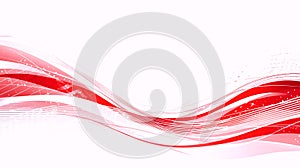 Abstract Red Waves Background with White Space